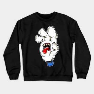 Skater Boy Cartoon Glove Crewneck Sweatshirt